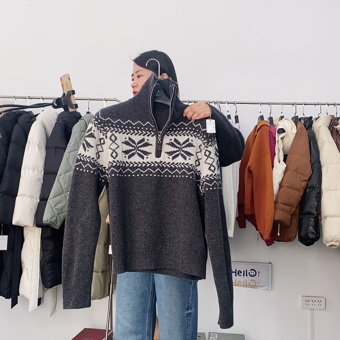 130斤以内灰色半拉链