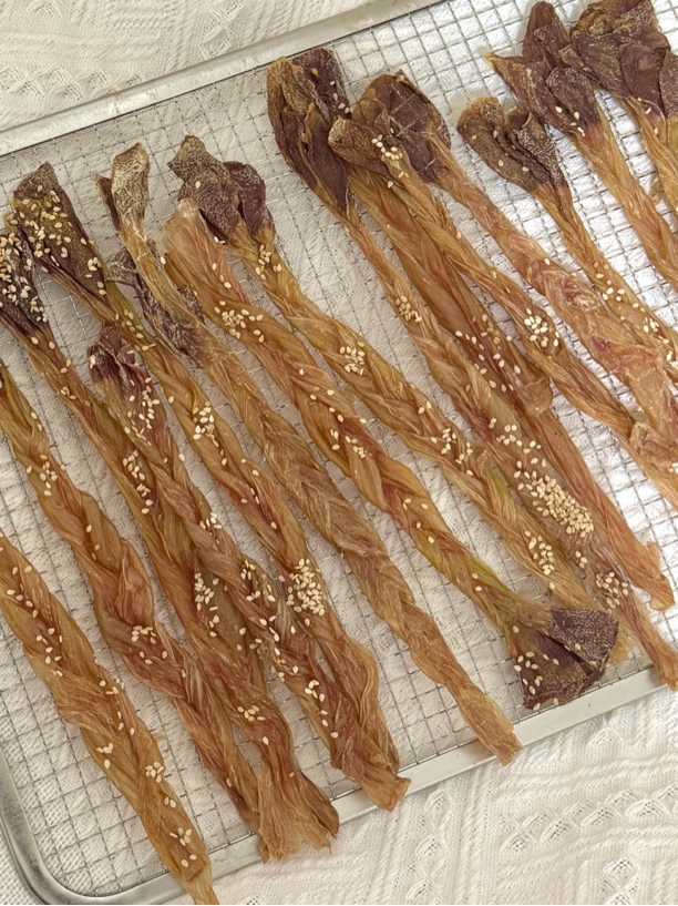 鸭食管麻花辫｜手工制作 宠物零食狗狗磨牙小帮手