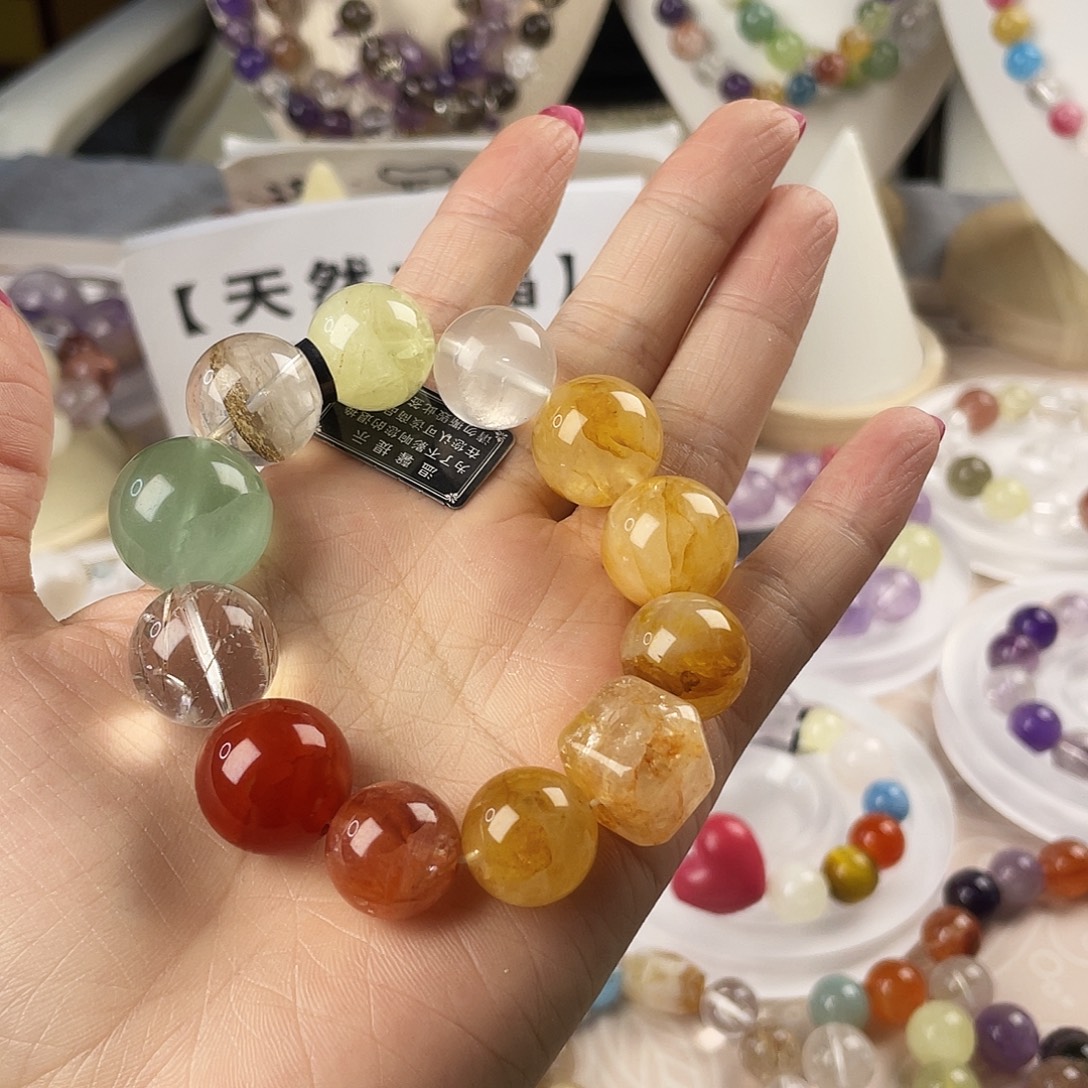 银S925镶嵌手链烟晶