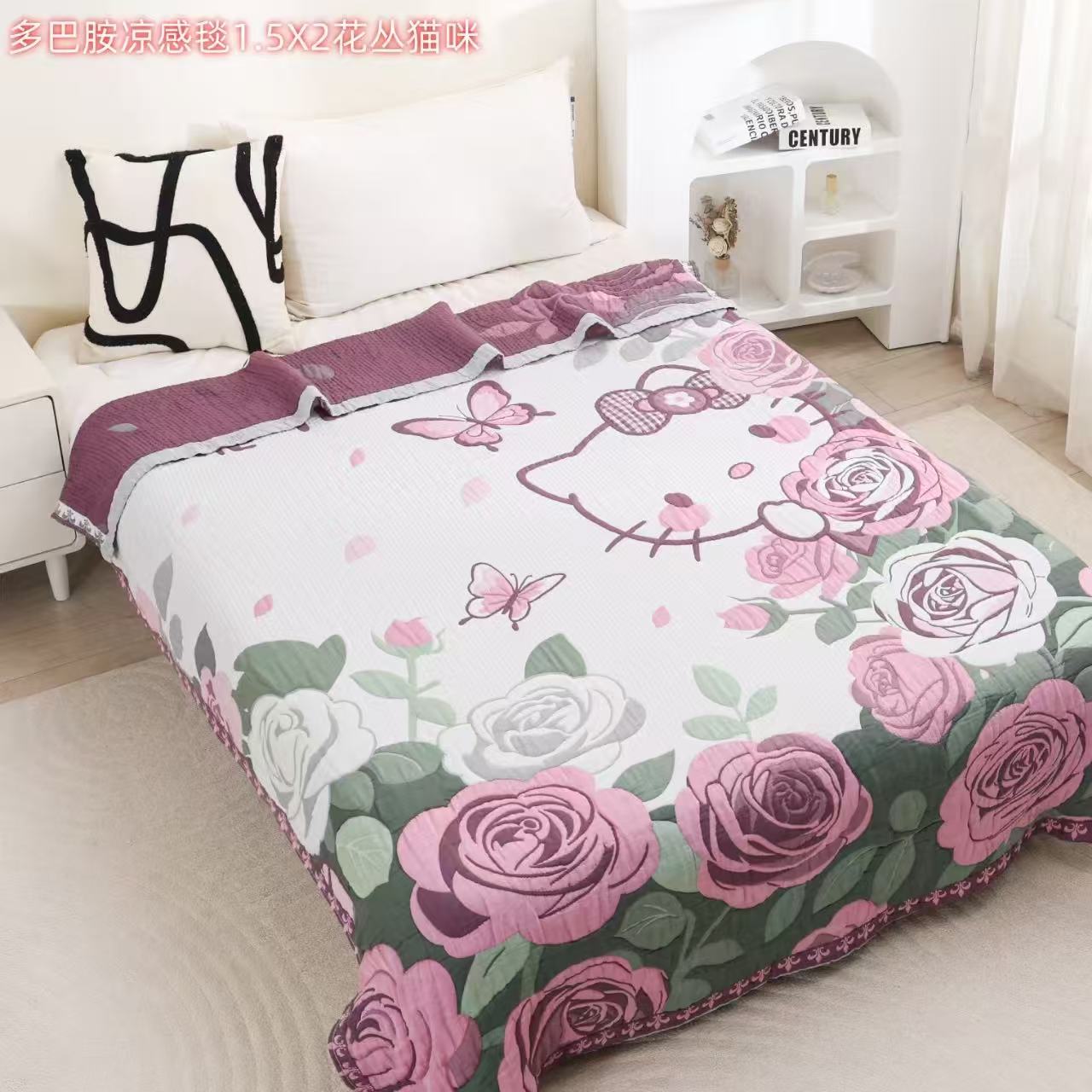 【花丛猫咪】150*200cm  多巴胺凉感毯