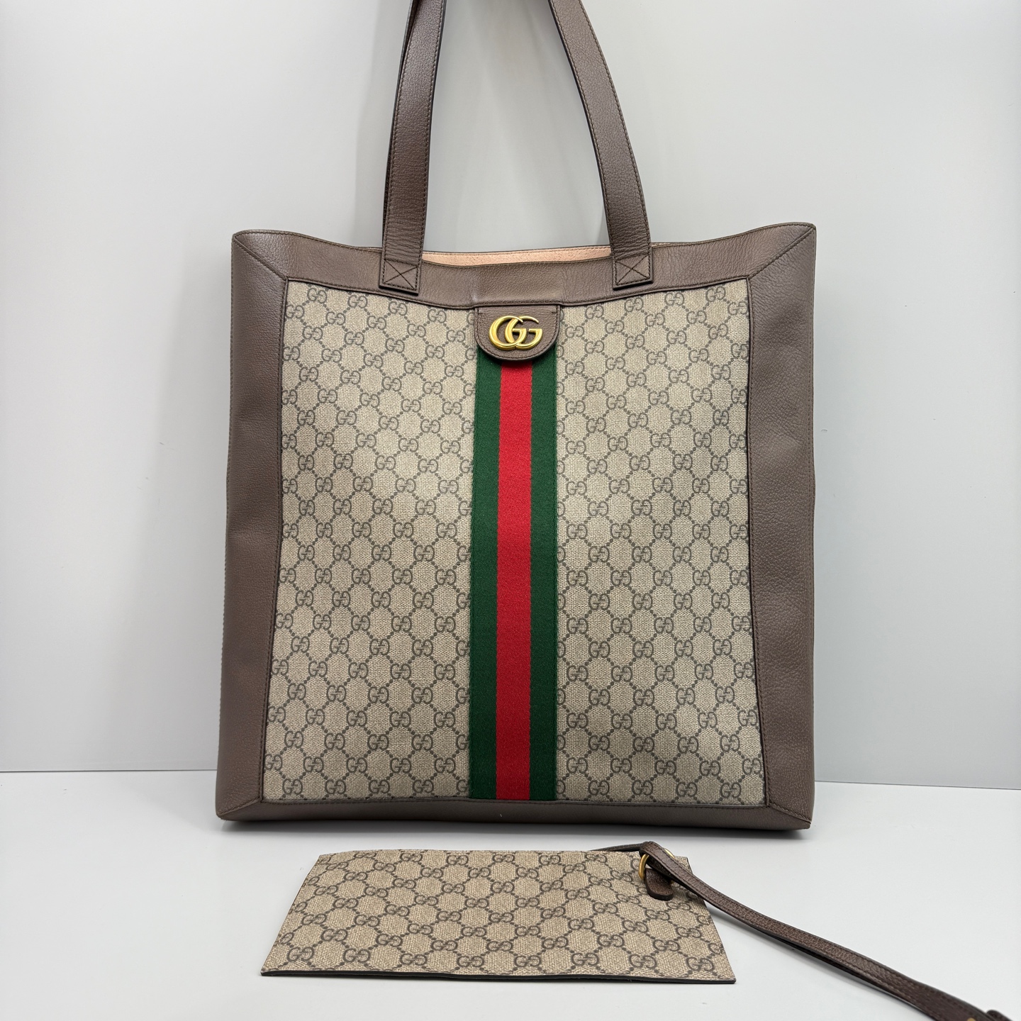 95新 GUCCI/古驰 优选/OP乌木色大号子母托特包/41×43×6
