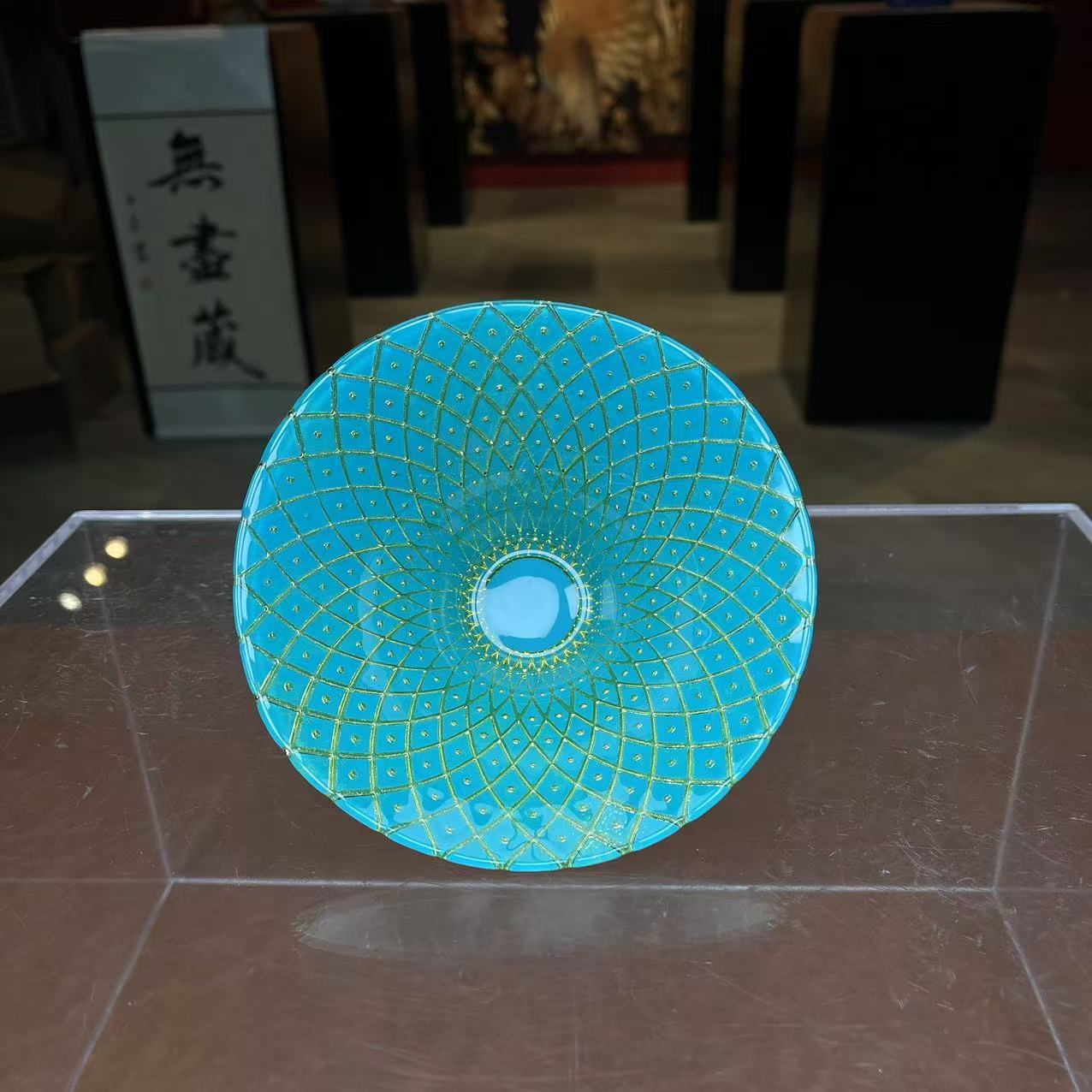 F66蓝色日式撇口果盘（众）-57