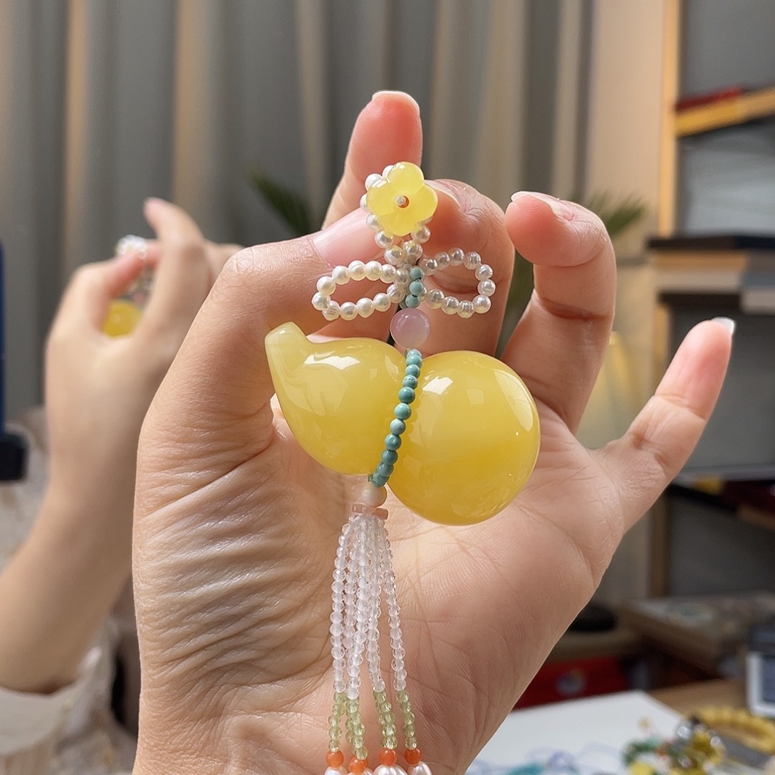 琥珀手链未镶嵌蜜蜡吊坠