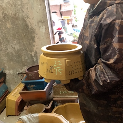 紫砂花盆手工制作