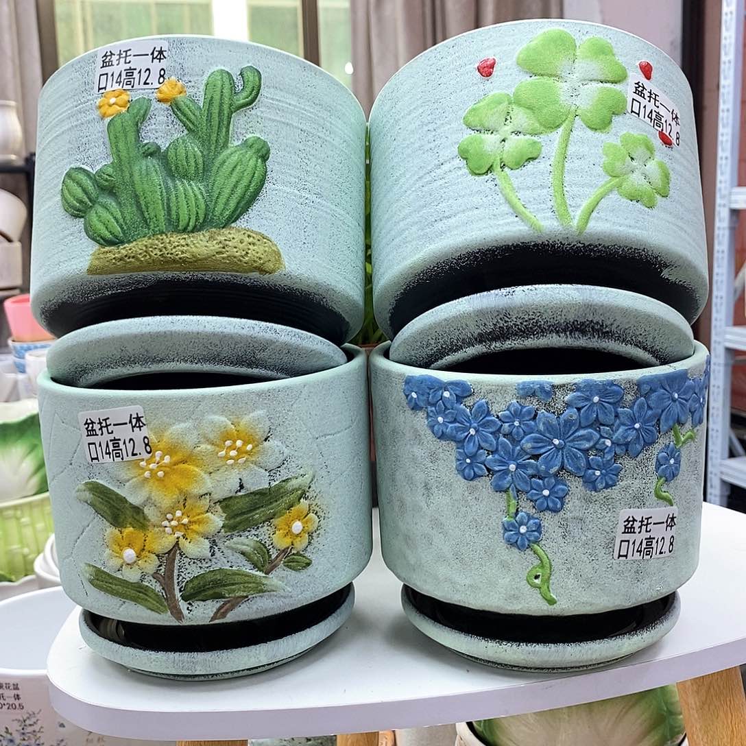 陶瓷@陶瓷花盆@@春暖花开