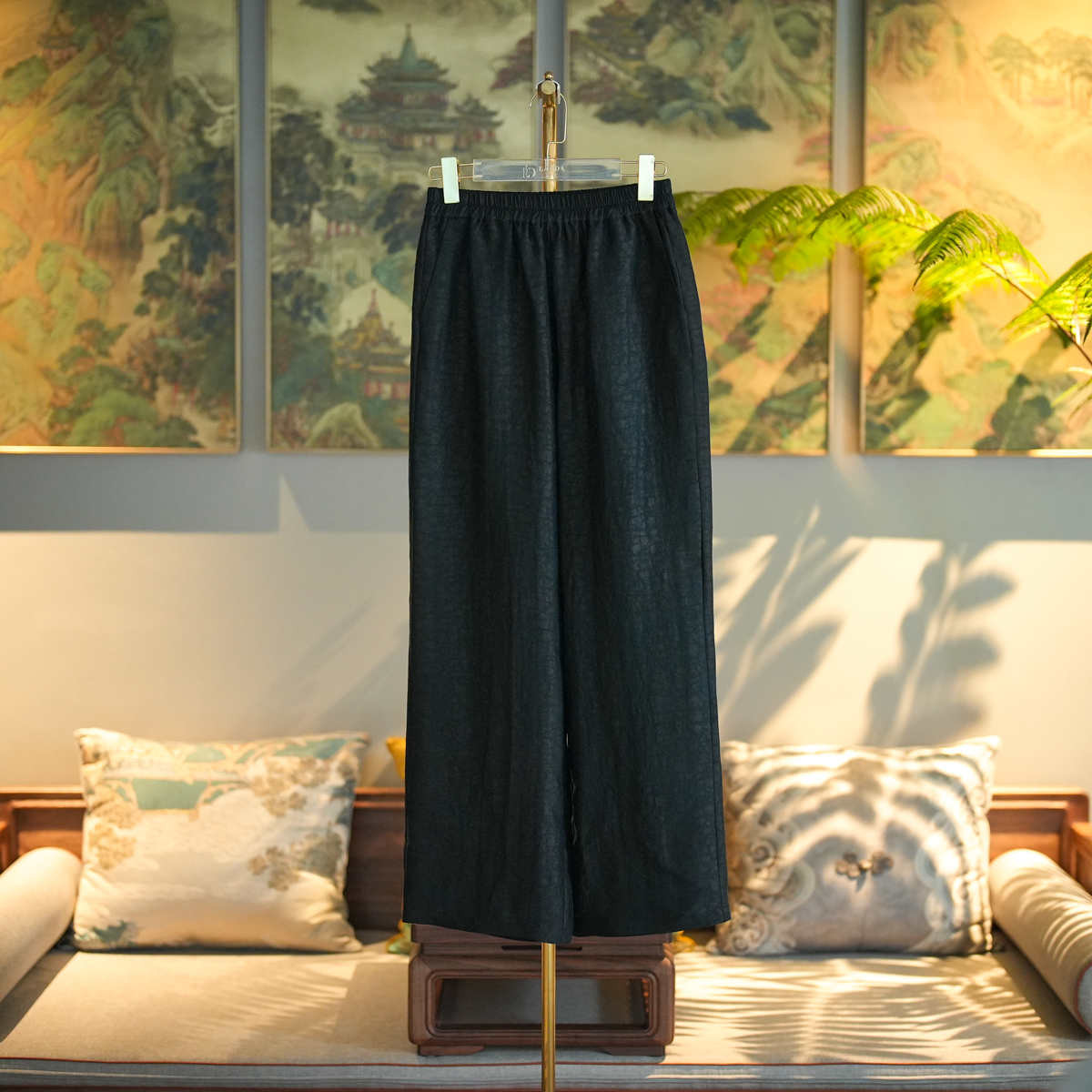 蓝大【霓裳】桑蚕丝新中式休闲裤7515