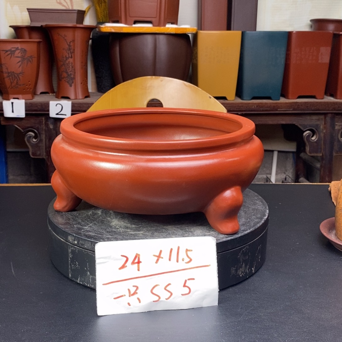 紫砂花盆货号一只SS5