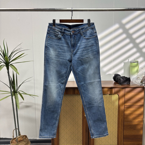 〔拇指〕春秋猫须水洗牛仔裤长裤简约质感1080 