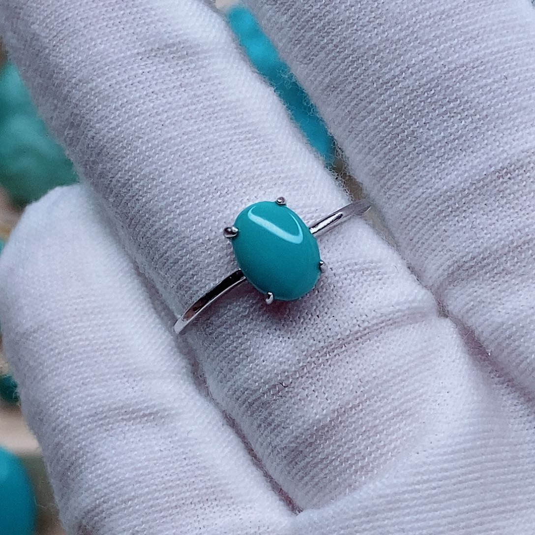 绿松石戒指银S925镶嵌