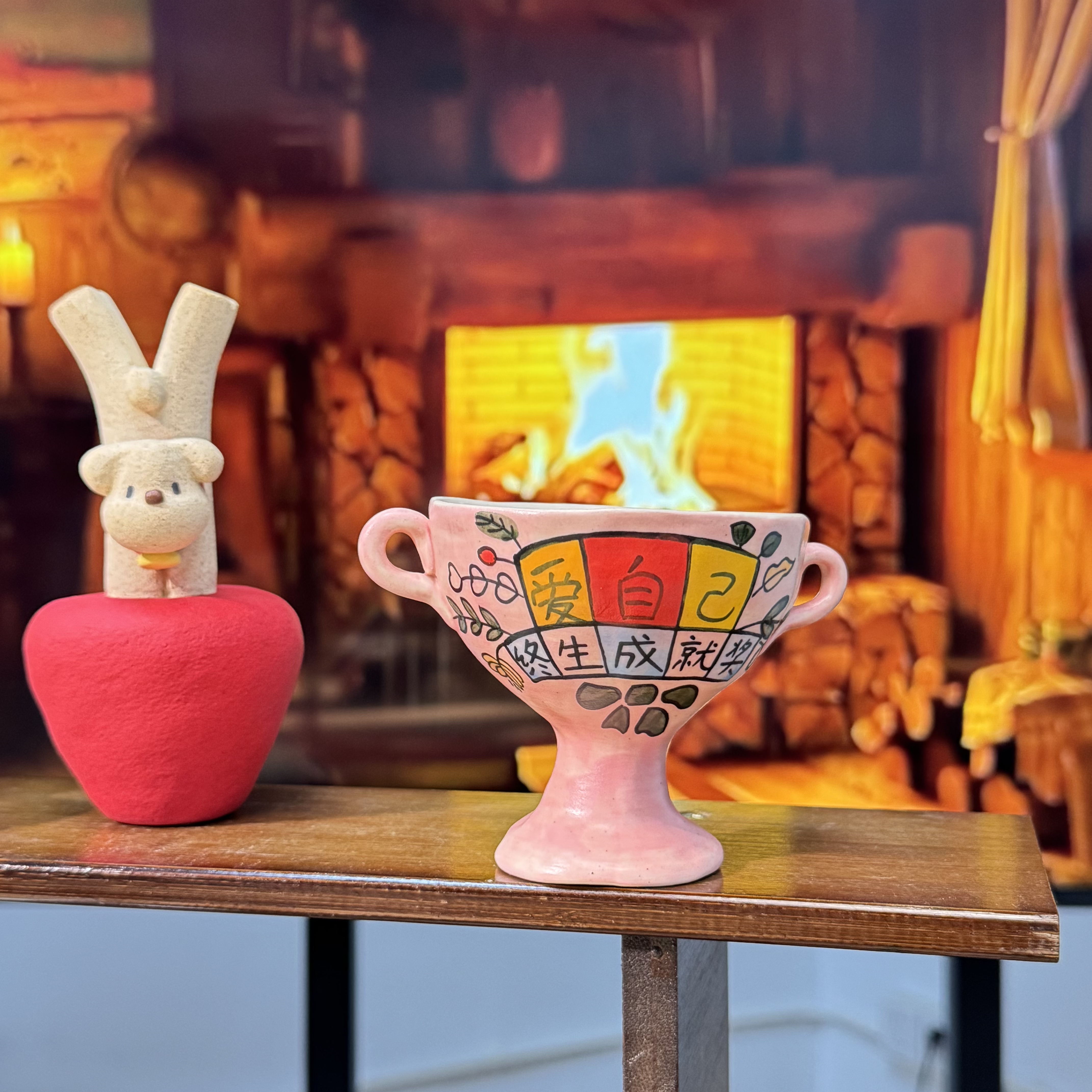 景德镇原创手工陶瓷奖杯状茶杯