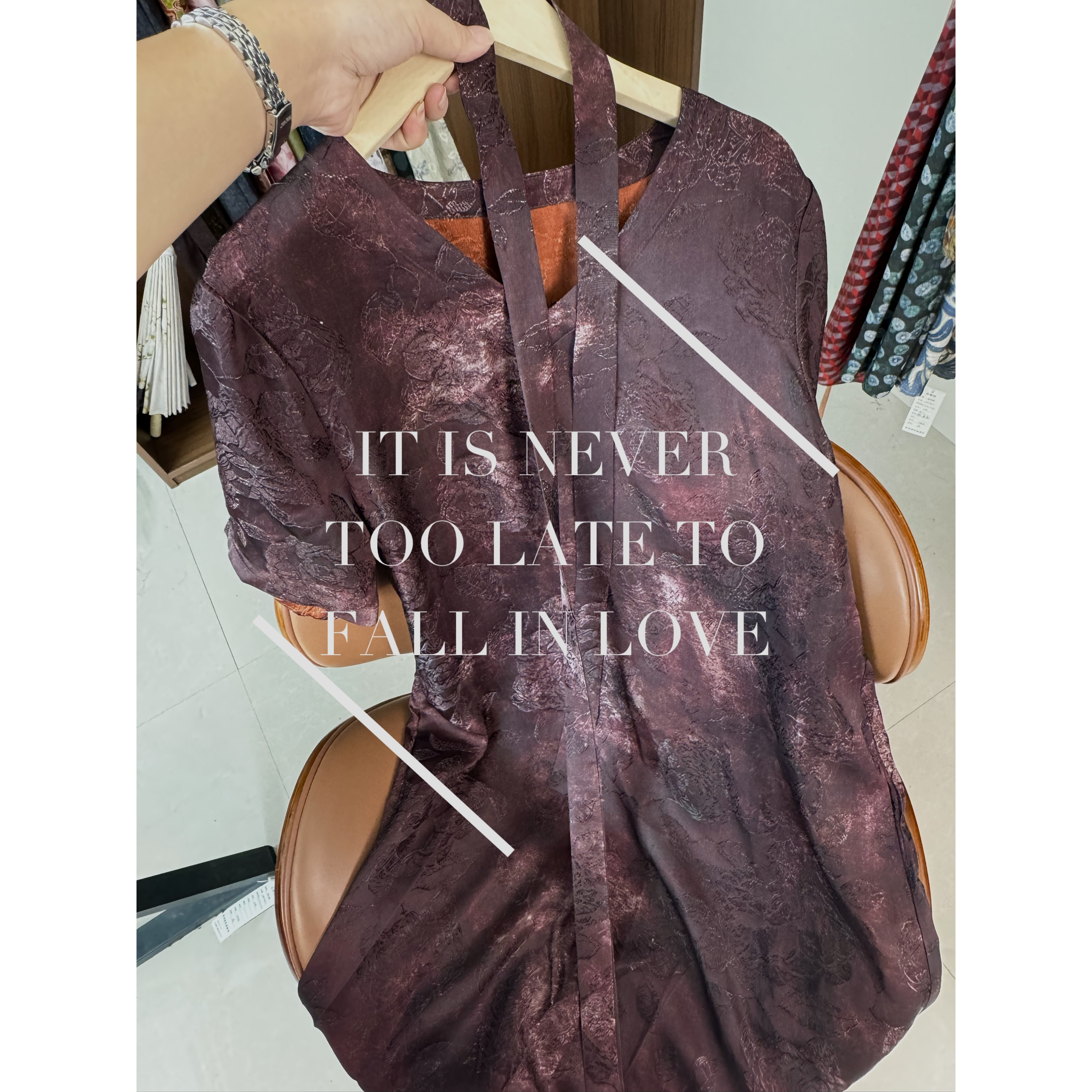 1122流金岁月裙高端领透气夏季妈妈装连衣裙