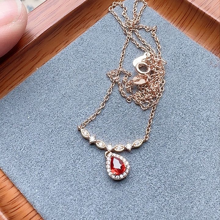 蓝宝石颈饰银S925镶嵌