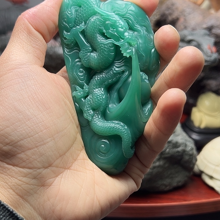 四川石示*雅安绿摆件