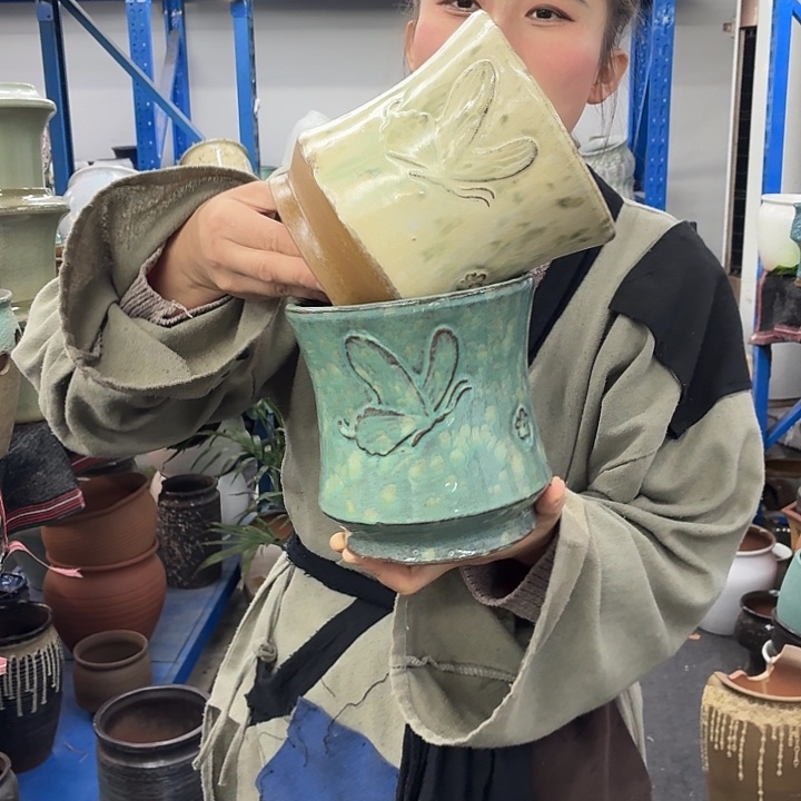 15×16 -粗陶花盆有孔-买买买