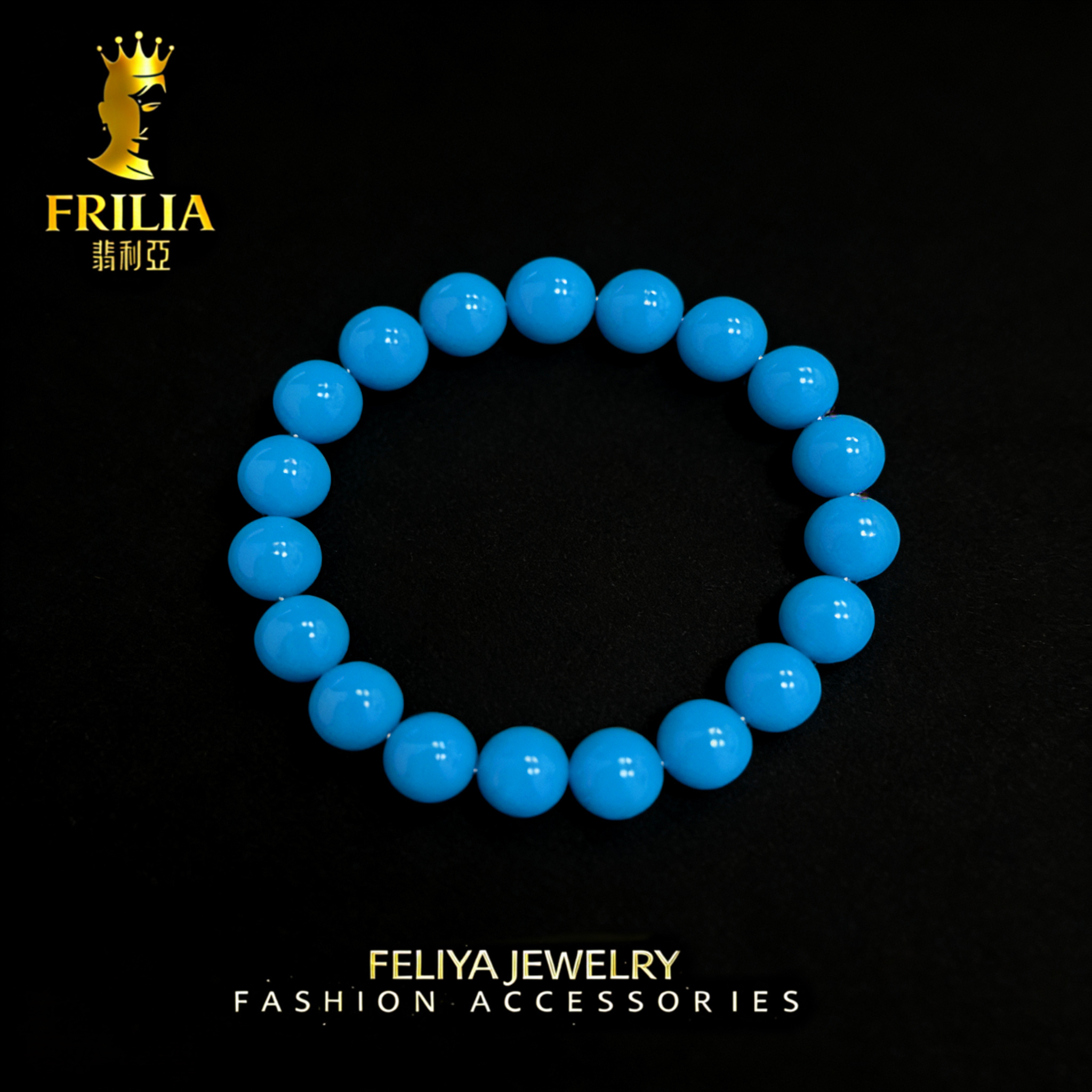 【翡利亚珠宝】USA设计师手作气质轻奢暴力蓝8mm~16g手串一-101162