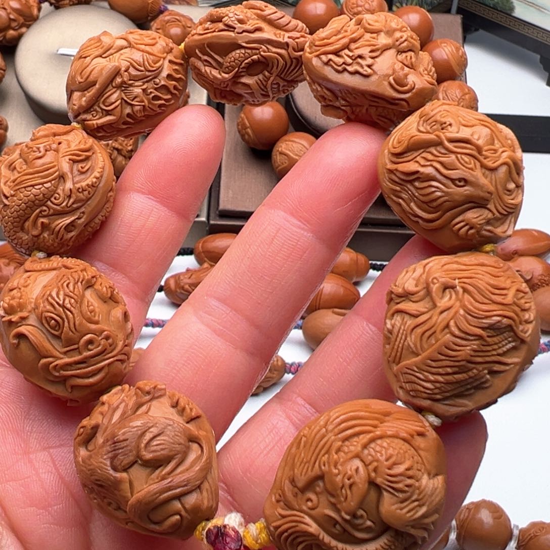 手串/手链橄榄核浮雕山海经