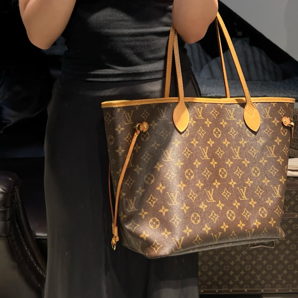 95新 LouisVuitton/路易威登 御古屋/39064/小号老花nf 19年 子母