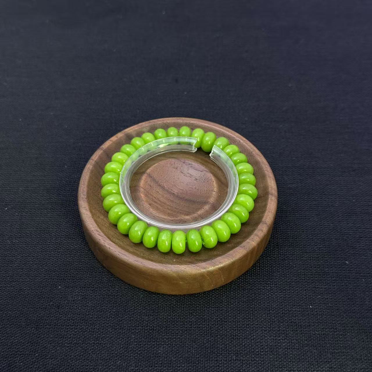 非金属珐琅手链 宝光纪饰品 072 果绿算盘珠 10mm手链 多样性发货