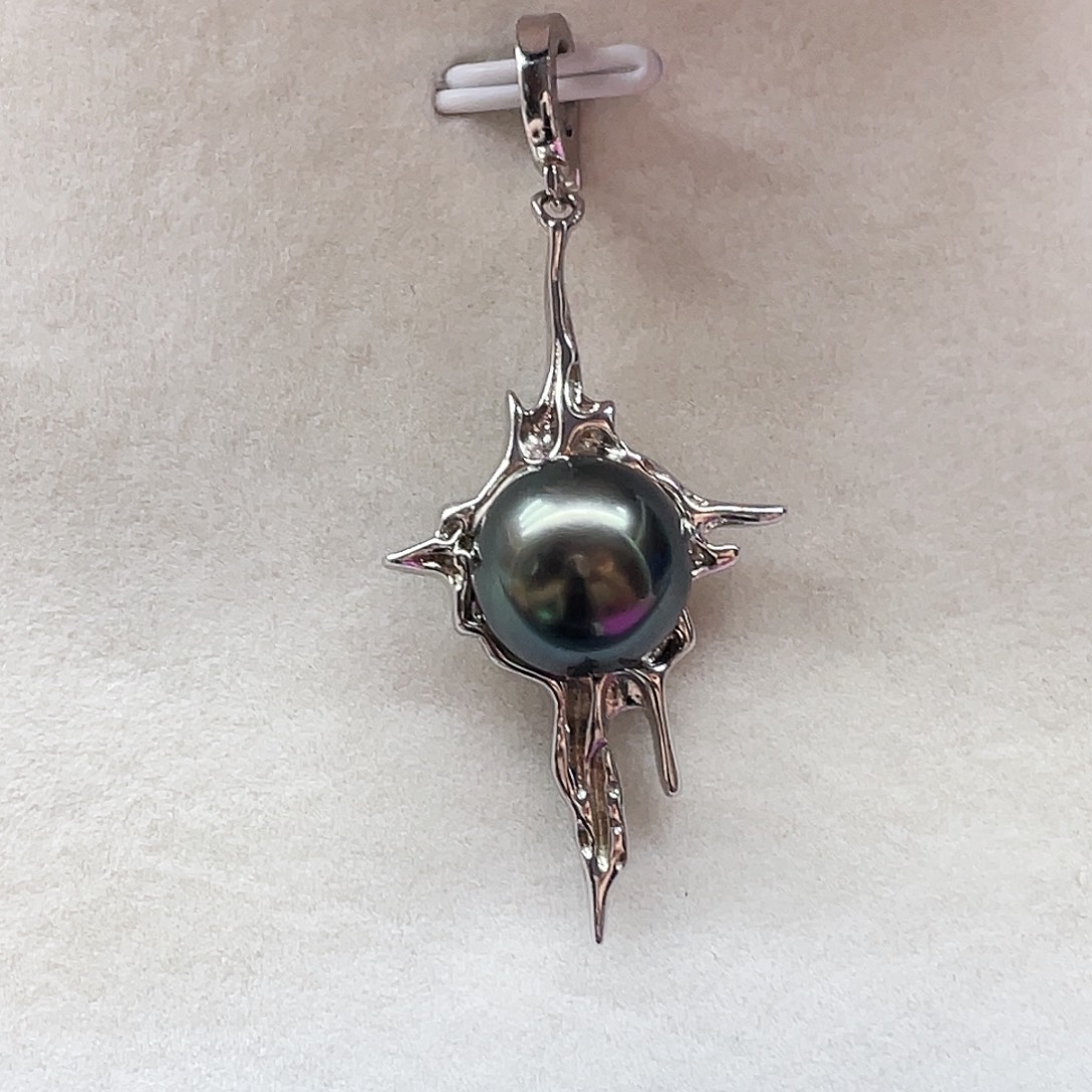 银S925镶嵌海水珍珠颈饰