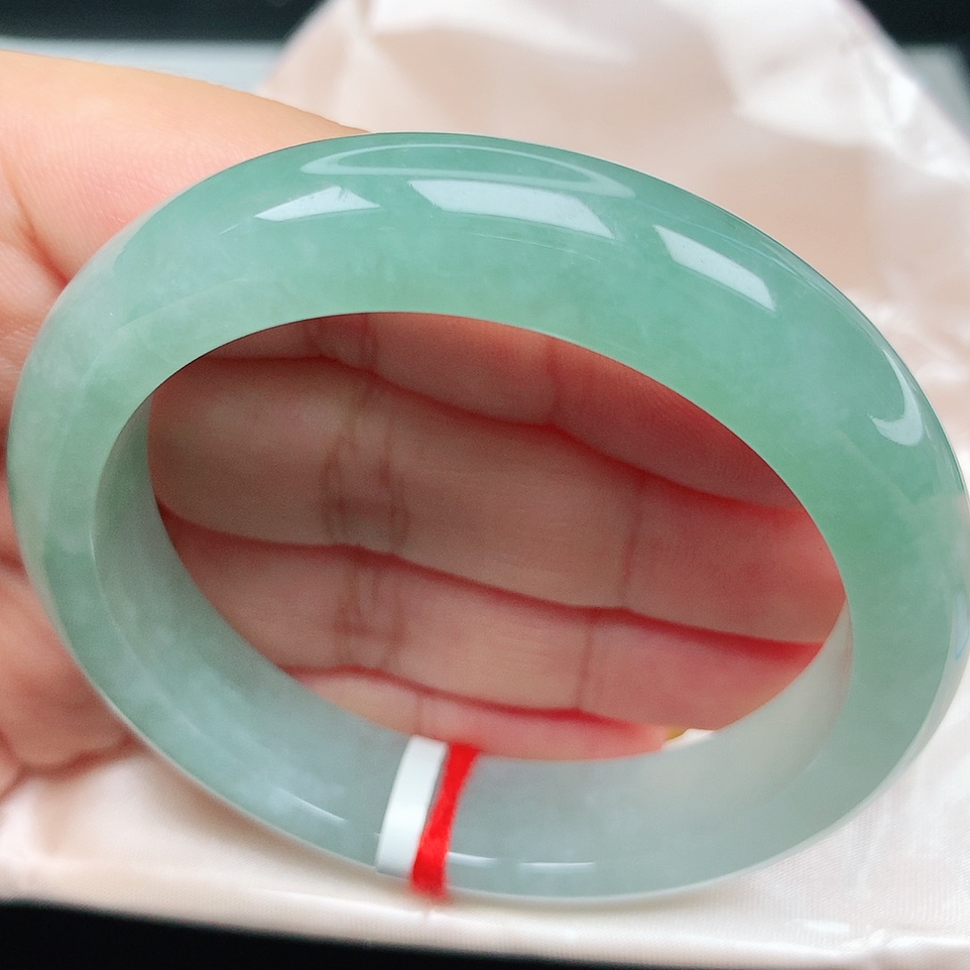 未镶嵌手镯翡翠14冰蓝绿渐变