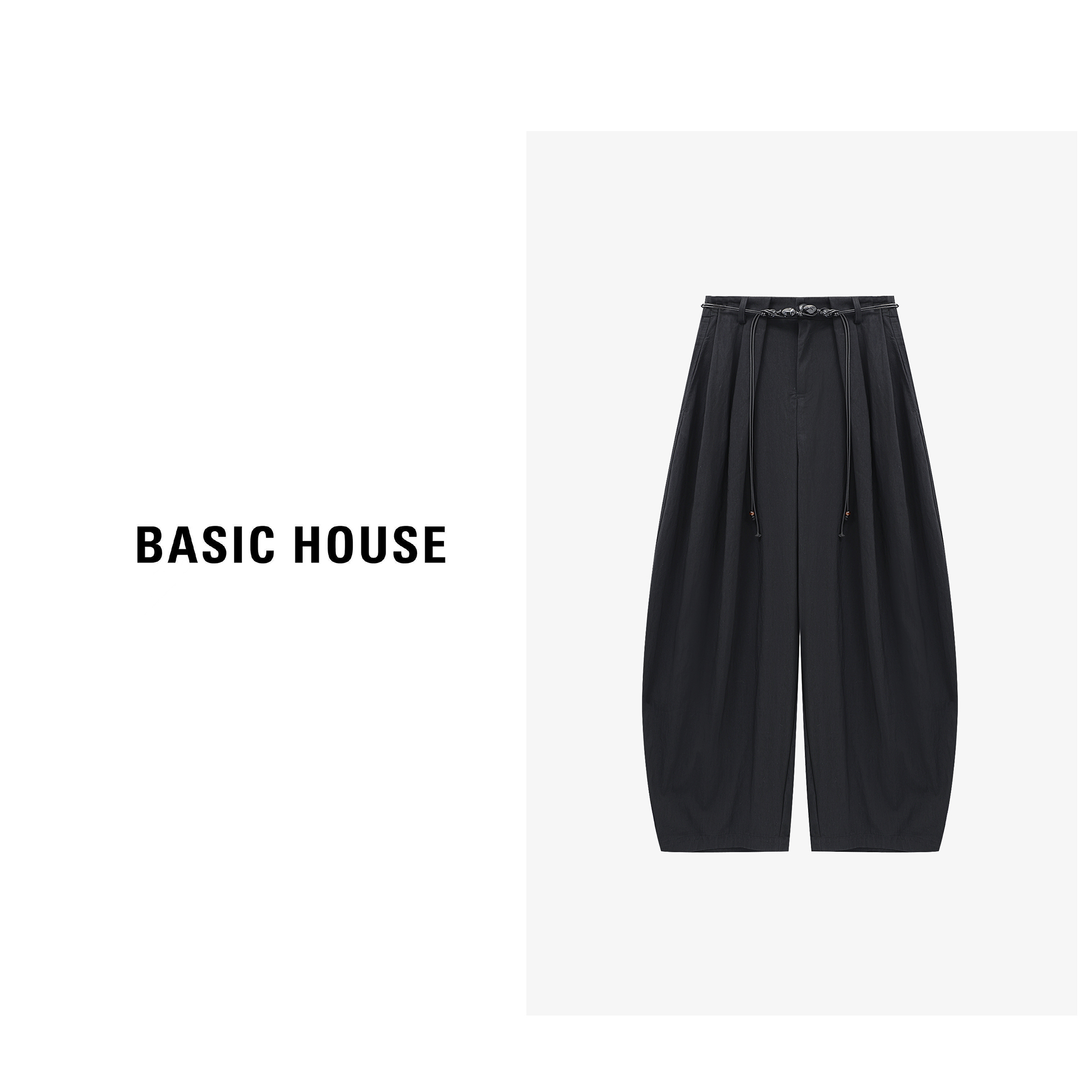 Basic House/百家好时尚休闲百搭女士宽松设计长裤B0625B5CYG2