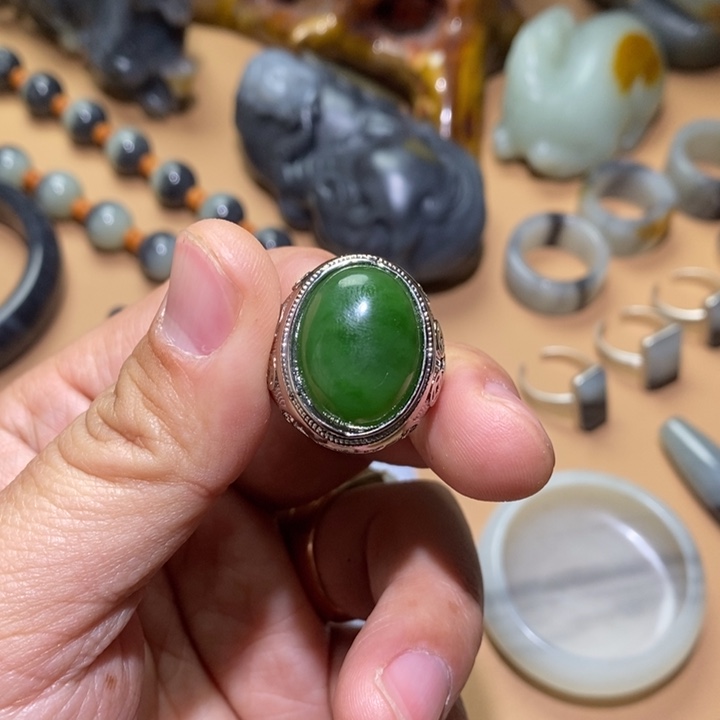 和田玉戒指合金戒指