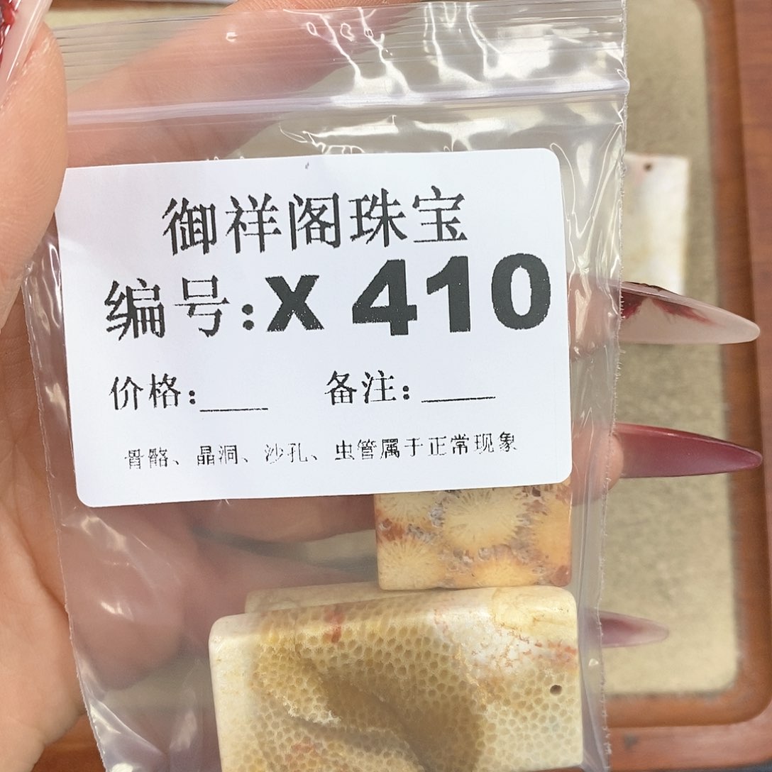 硅化珊瑚（珊瑚玉）颈饰未镶嵌原*