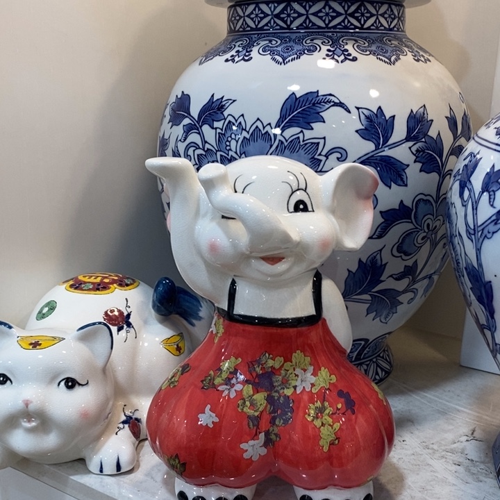 摆件手绘陶瓷小动物摆件