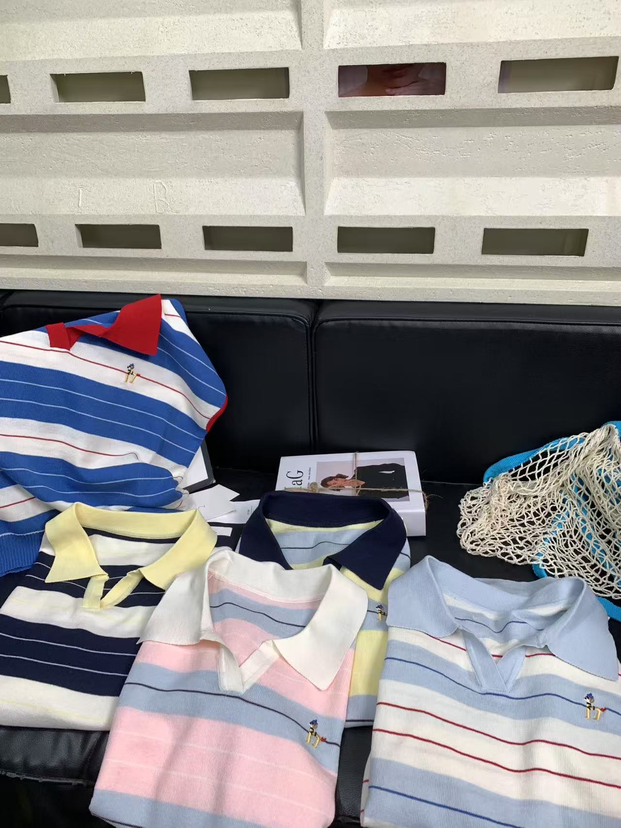 『雨美 Show』8660条纹POLO针织上衣