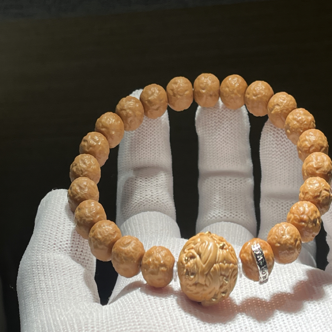 满肉饕餮猴头核桃手工雕刻全品无瑕毕业级单圈