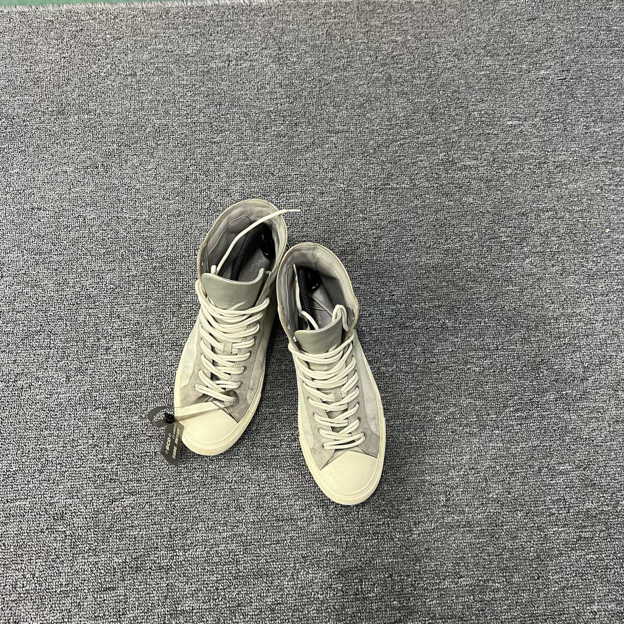 90新 LouisVuitton/路易威登 灰蓝丝绸麂皮高帮板鞋 42码/9新/无