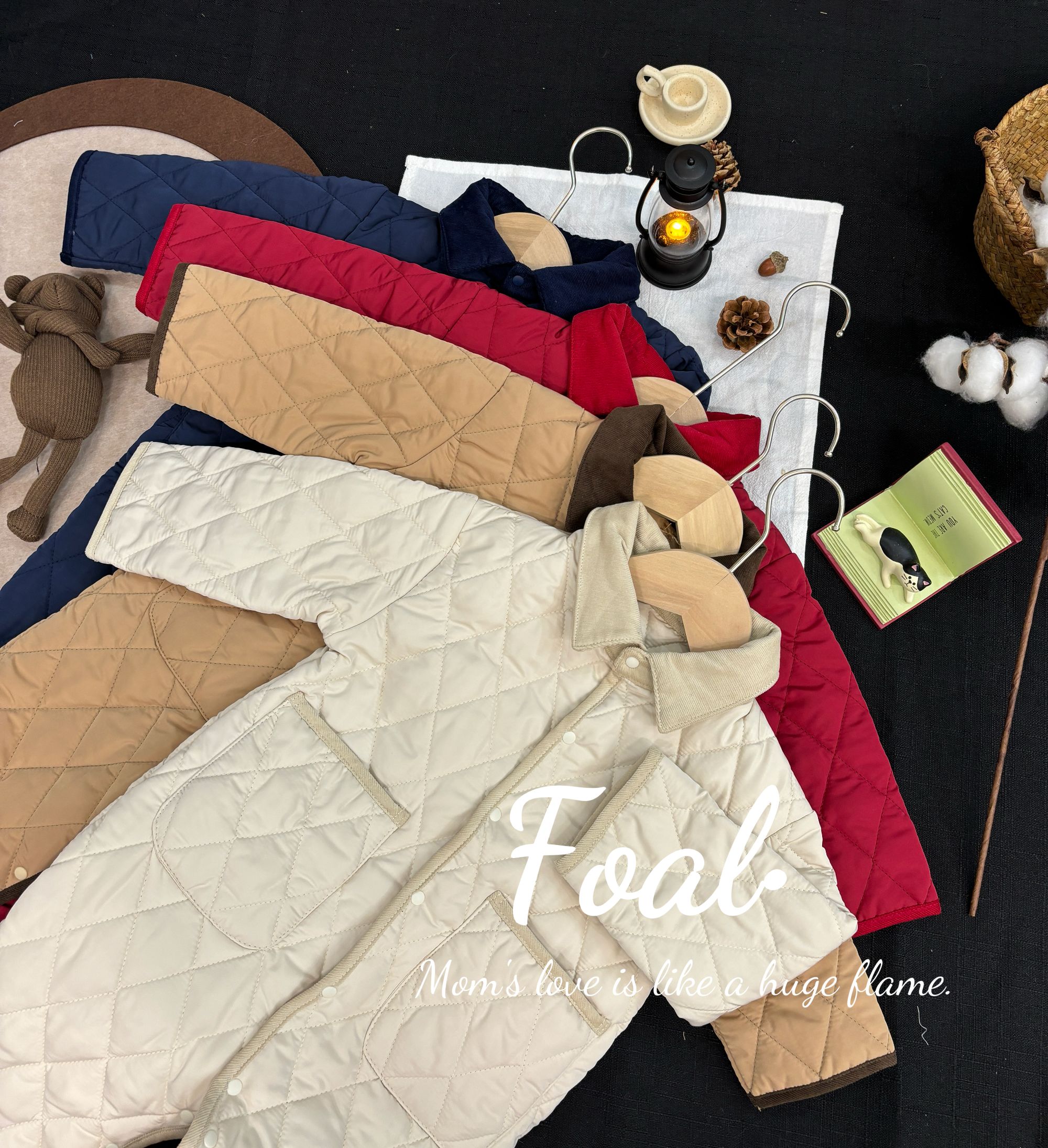 Foal【唐顿庄园】婴儿三层夹棉连体衣秋冬保暖加厚爬服外出服棉服