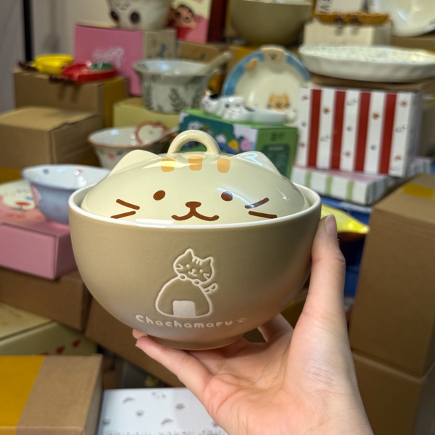 粗陶猫咪 面碗可爱日系大容量