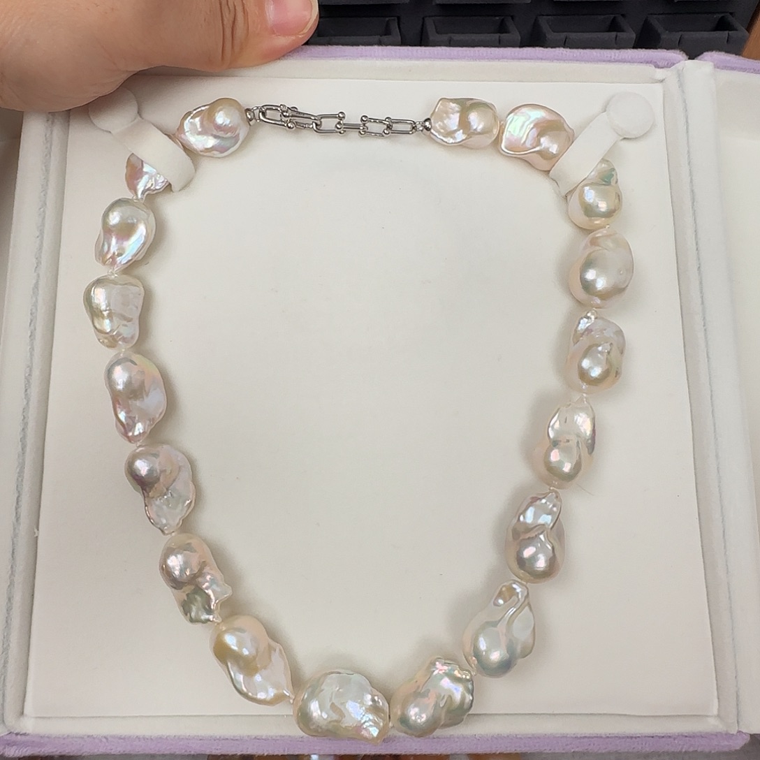 银S925镶嵌颈饰淡水珍珠