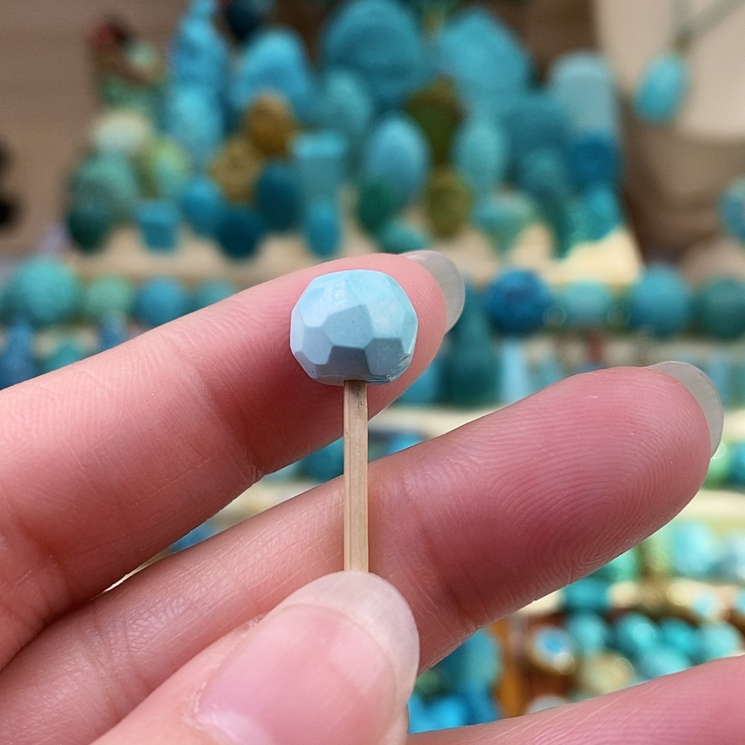 绿松石珠宝奇石银S925镀金镶嵌