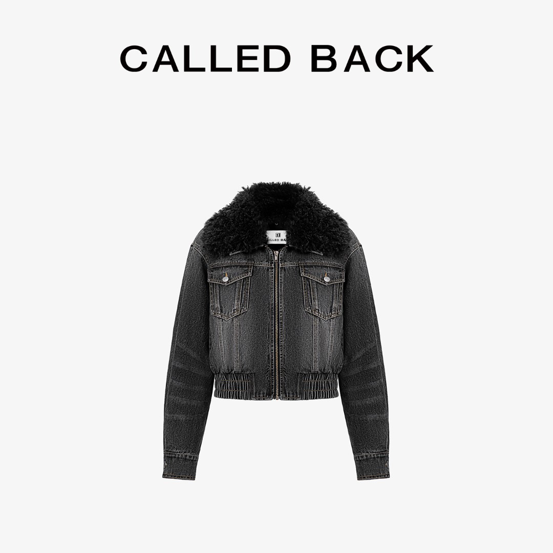 CALLED BACK【美貌野心家】【Designer系列】毛领加绒棉服牛仔外套