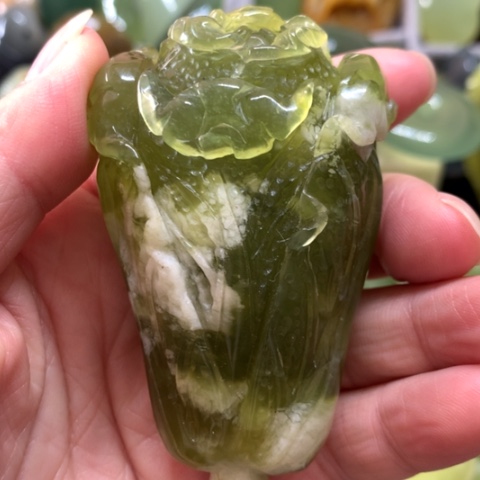 蛇纹石玉未镶嵌手把件