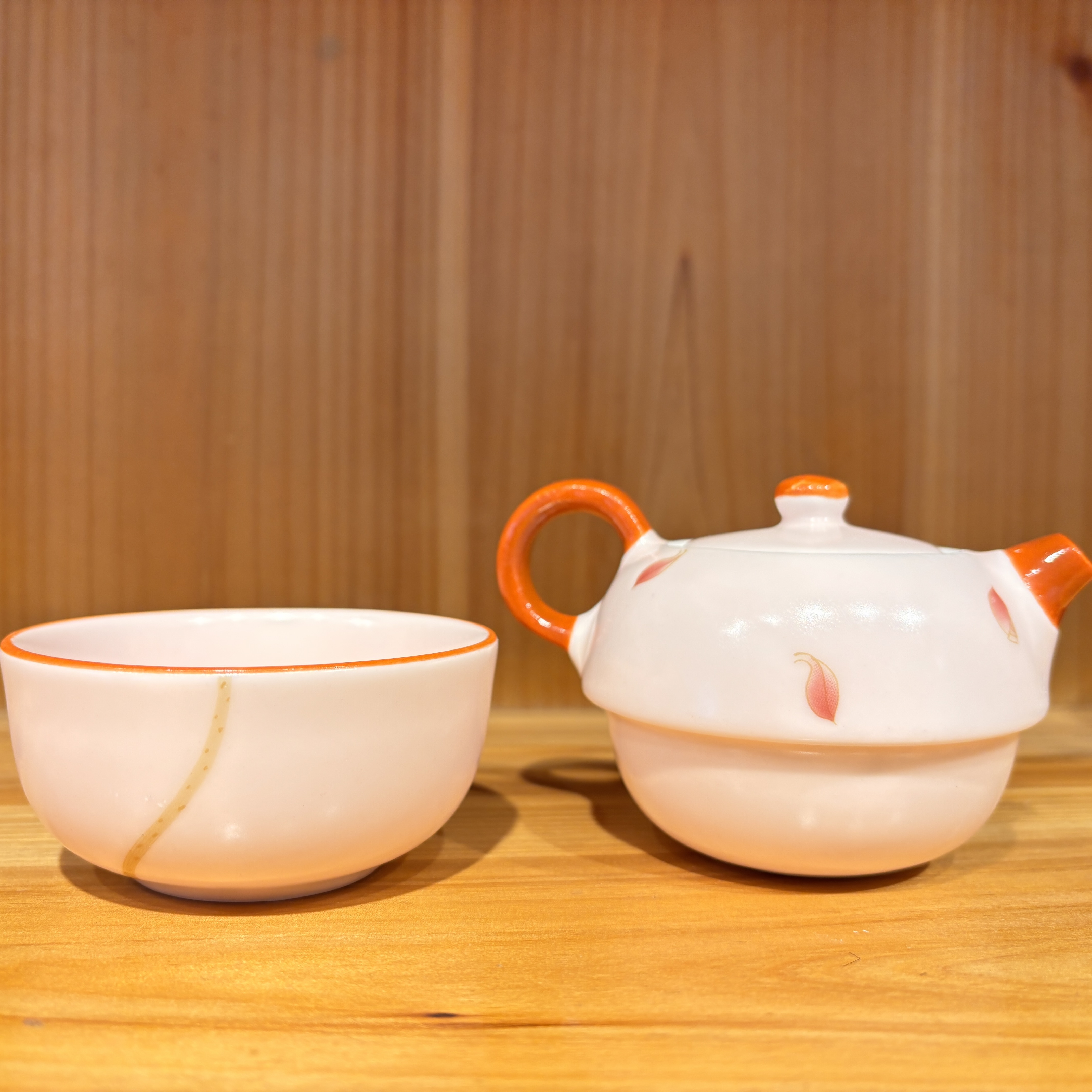 H0060-粉汝窑荷花一壶一杯旅行茶具