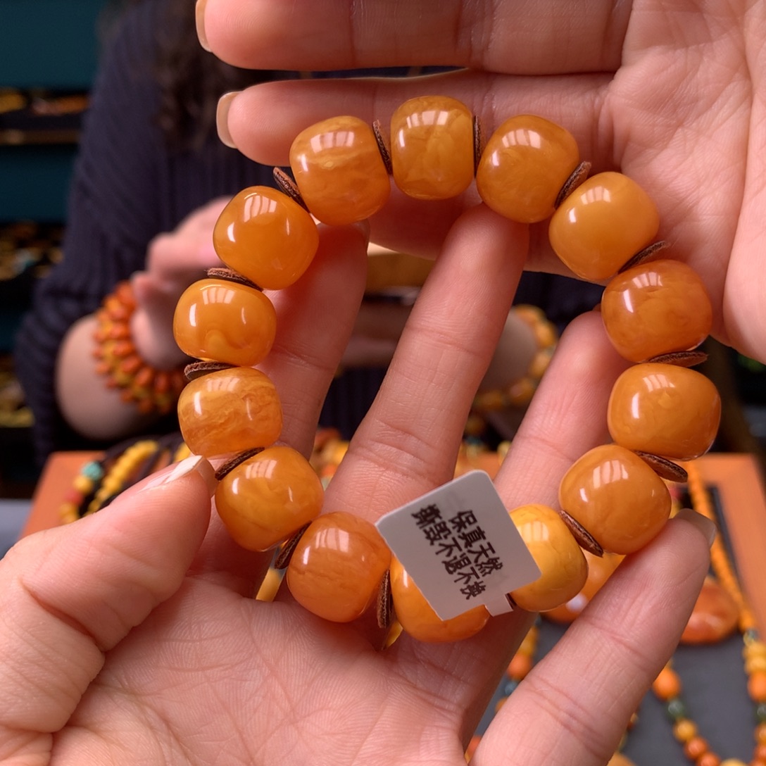 蜜蜡未镶嵌手串天然