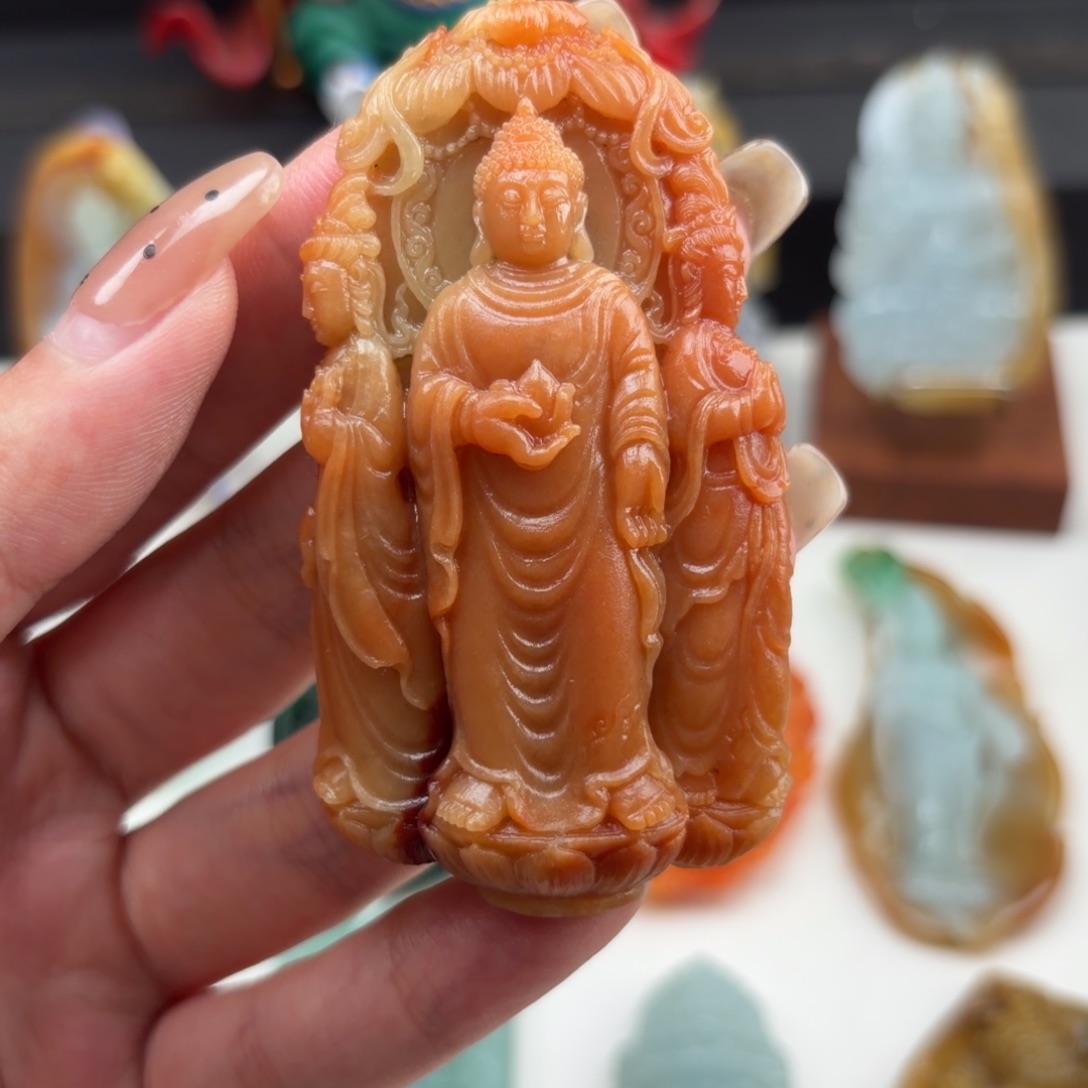 定制翡翠未镶嵌西方三圣