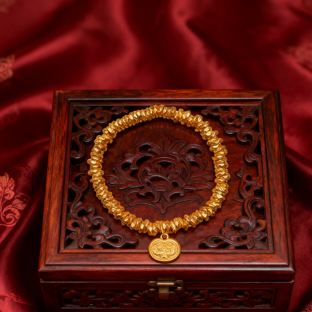 金城皇足金DIY手链7.69克