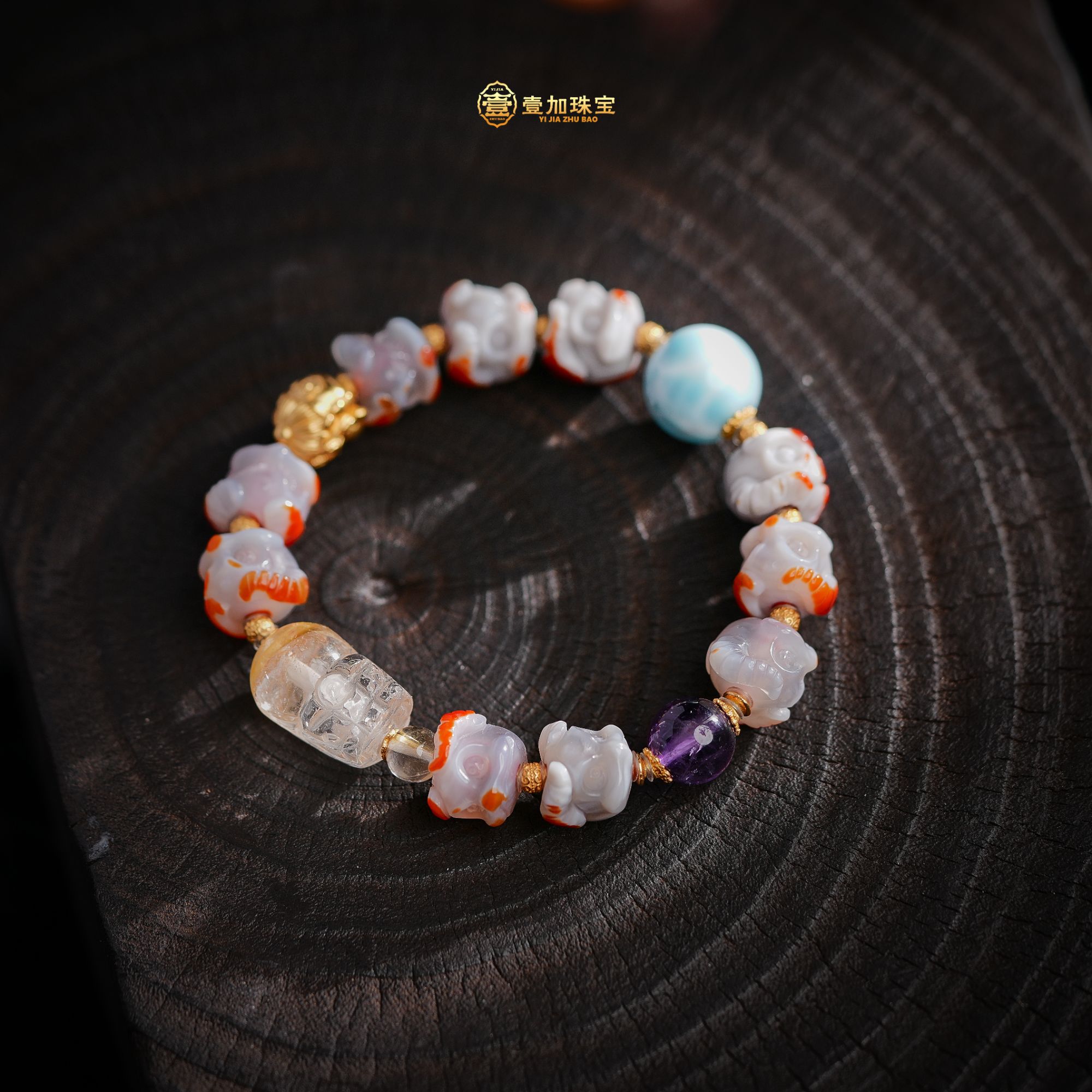壹加小羊|大鹏貔貅多宝天珠玛瑙手串