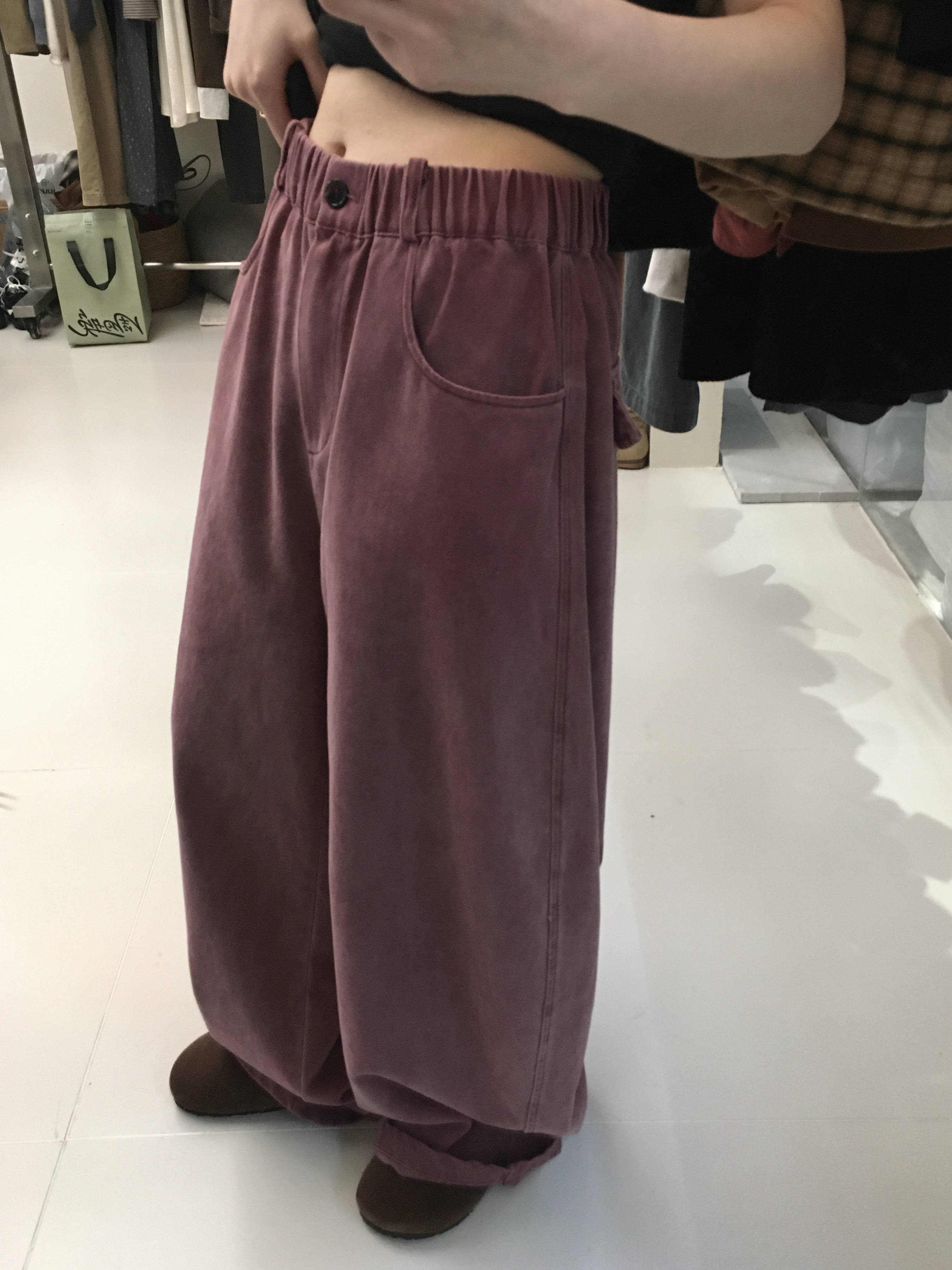 ZHANG&AHO复古极简休闲纯色草色洗水牛仔裤2581