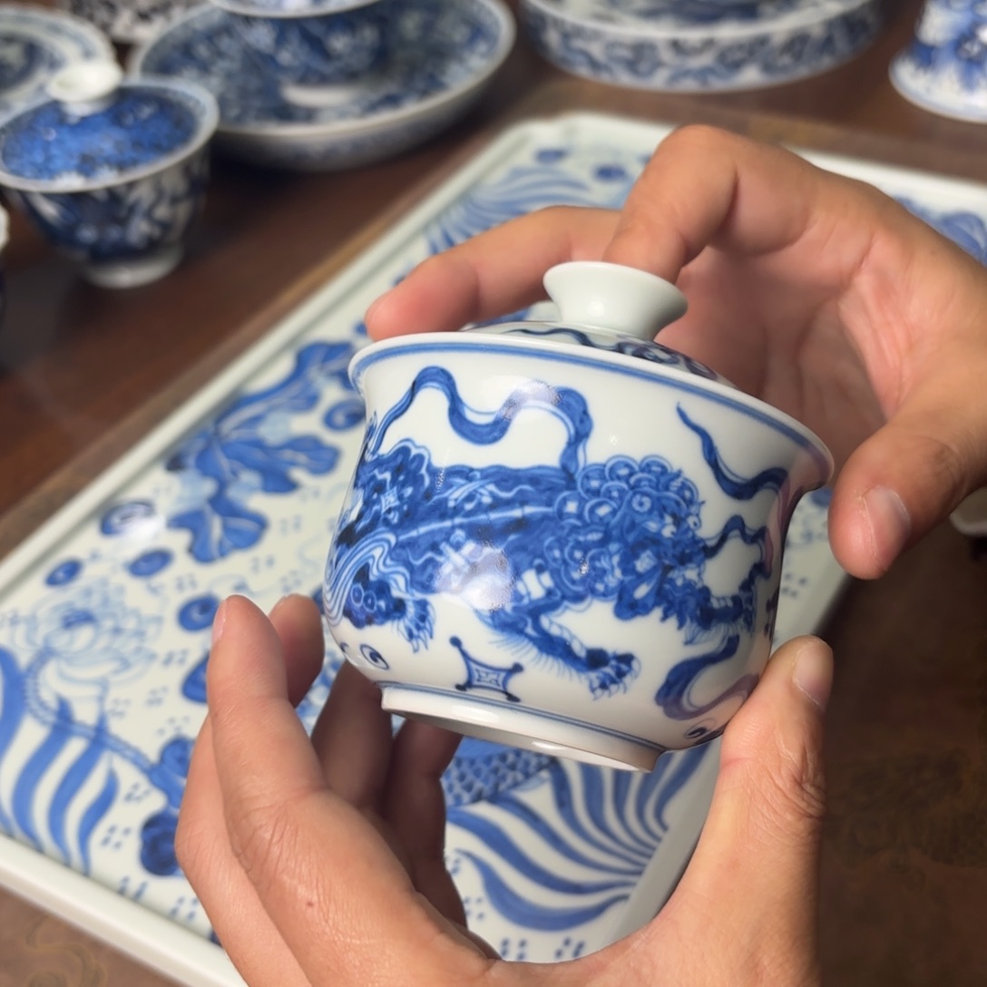 摆件陶景德镇手绘茶器微瑕