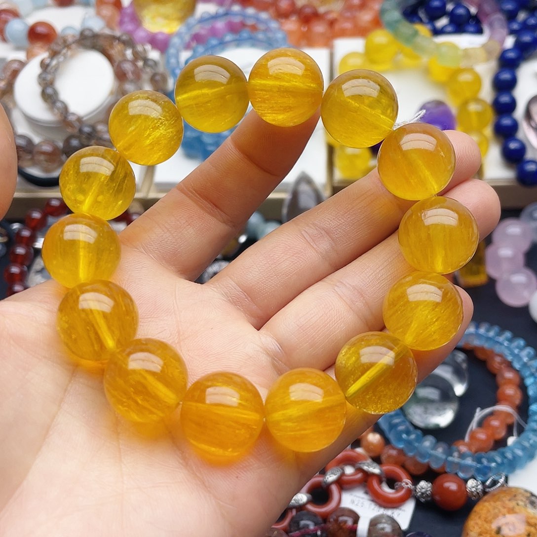 西***柿银S925镶嵌烟晶戒指