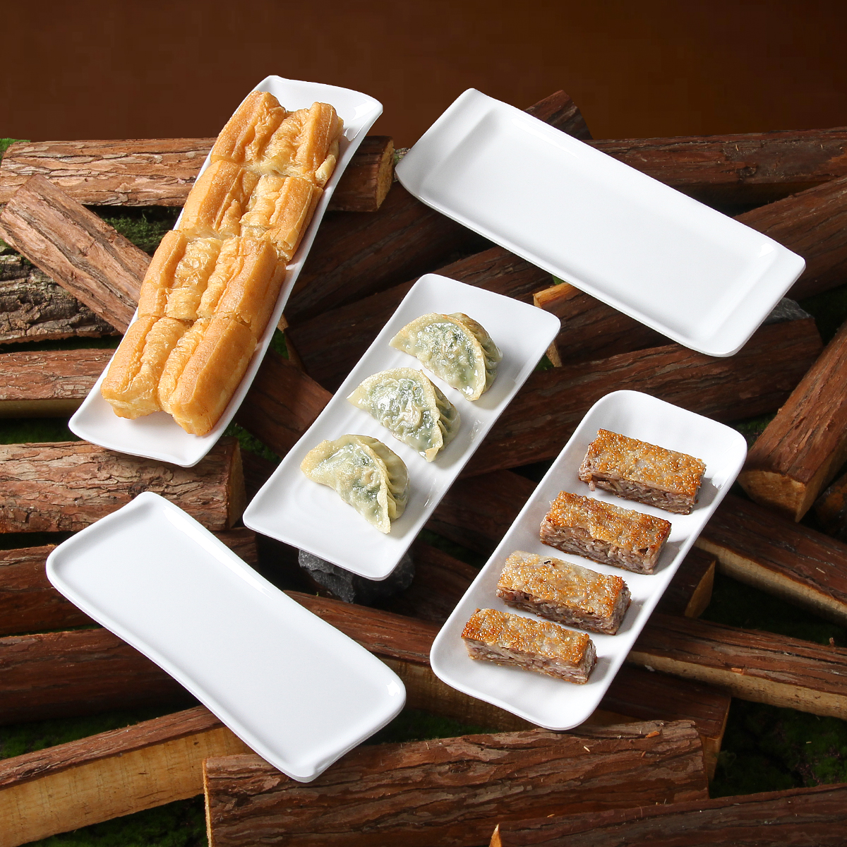 密胺餐具盘子早茶油条糕点摆盘商用餐厅饭店白色甜品点心盘