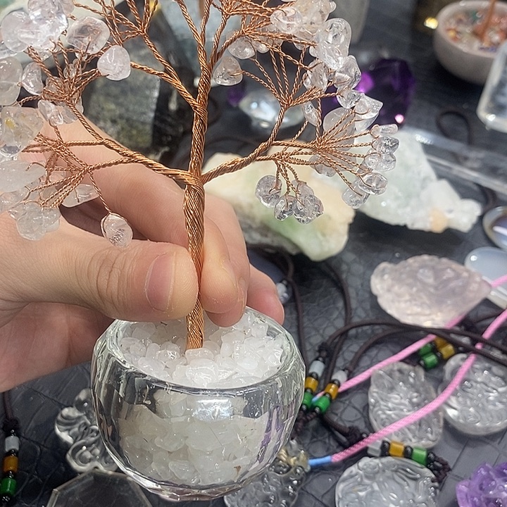 白水晶发财树未镶嵌水晶