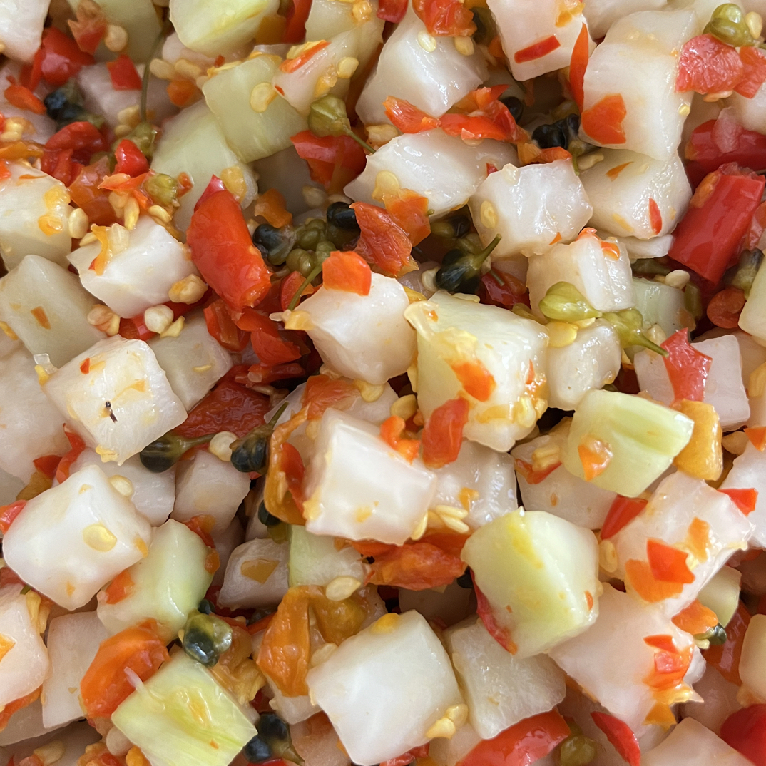 老昆明传统风味韭菜花苤蓝丁酸脆爽口纯手工零添加绿色无公害蔬菜