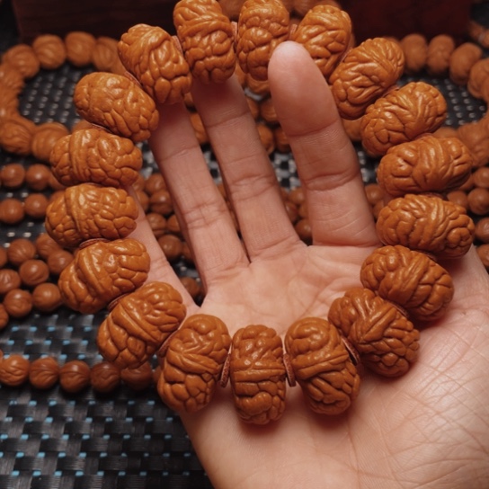 桃核手串龙纹桃核