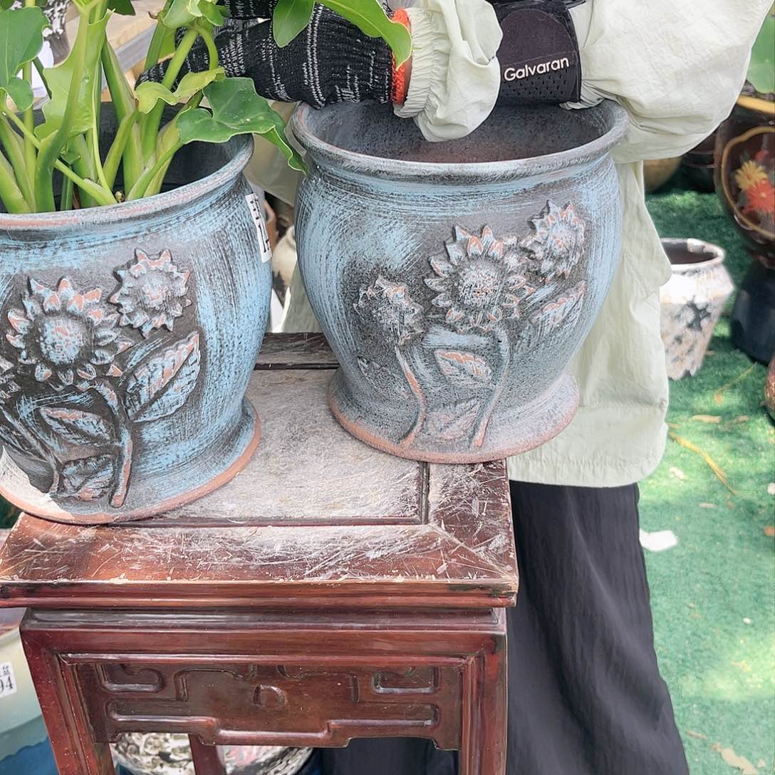 紫砂花盆王嫂花盆直播0606-1440高20口20